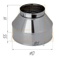 конус феррум нержавеющий (430/0,5 мм), ф120/200, по воде коричневый ral8017