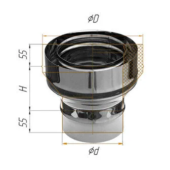 переход феррум нержавеющий (430/0,5 мм) ф100п-115м