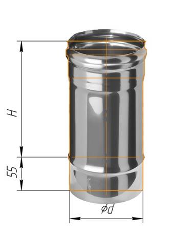 дымоход феррум нержавеющий (430/0,5 мм) ф100 l=0,25м #